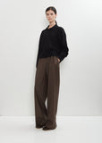 Homere Cashmere Polo Collar Sweater — Black