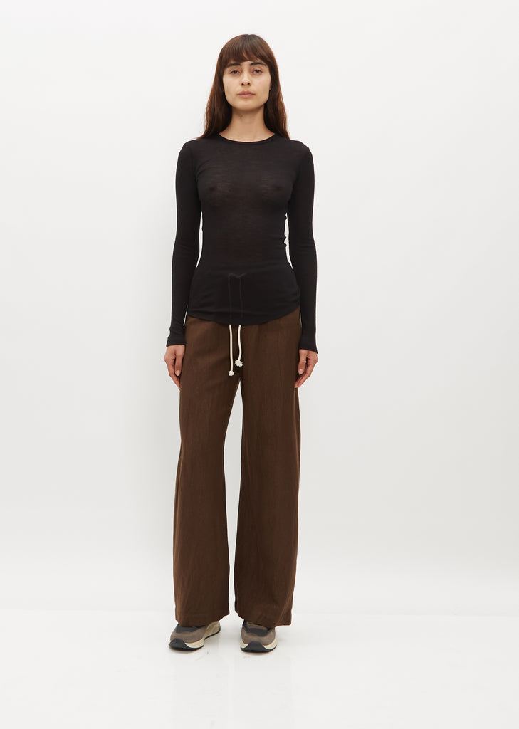 Luna Organic Merino Wool Long Sleeve Tee — Black