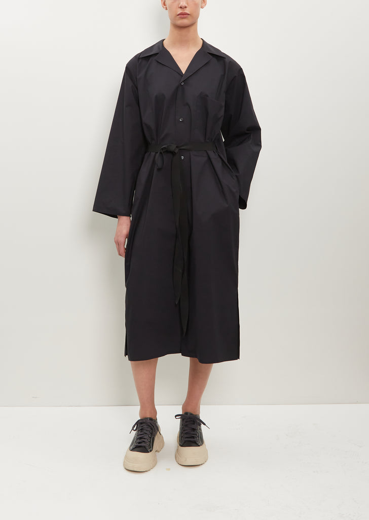 Drome Cotton Shirt Dress — Black