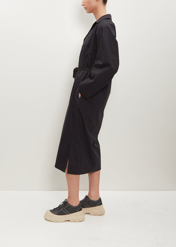 Drome Cotton Shirt Dress — Black