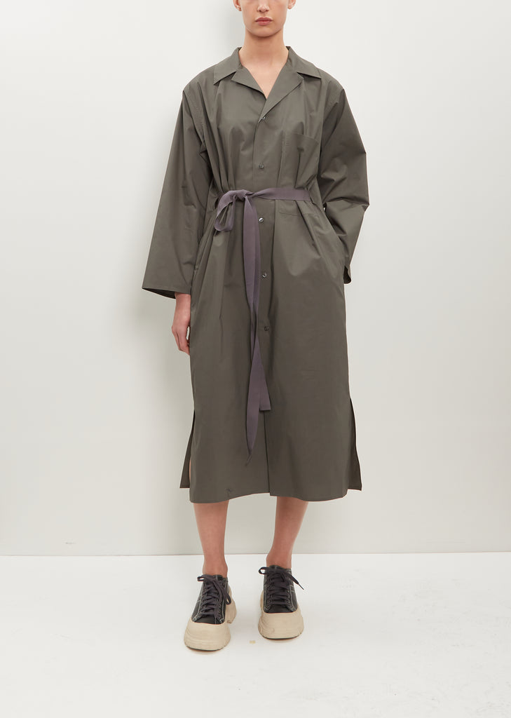 Drome Cotton Shirt Dress — Sage
