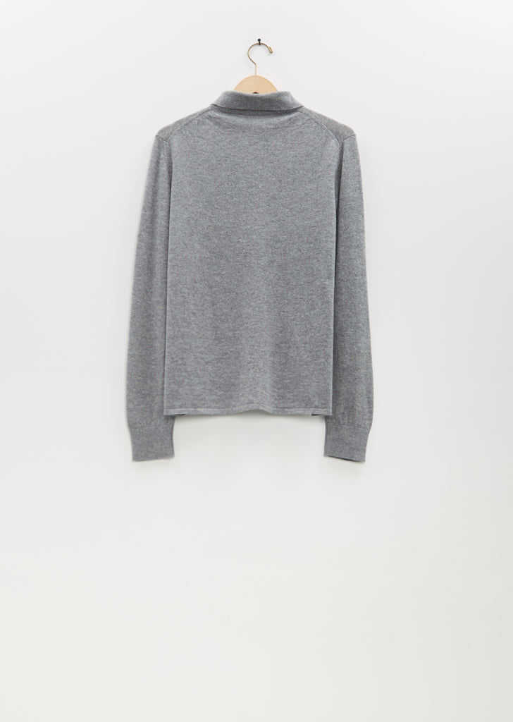 Summer Rugby Cashmere Polo — Grey Flannel