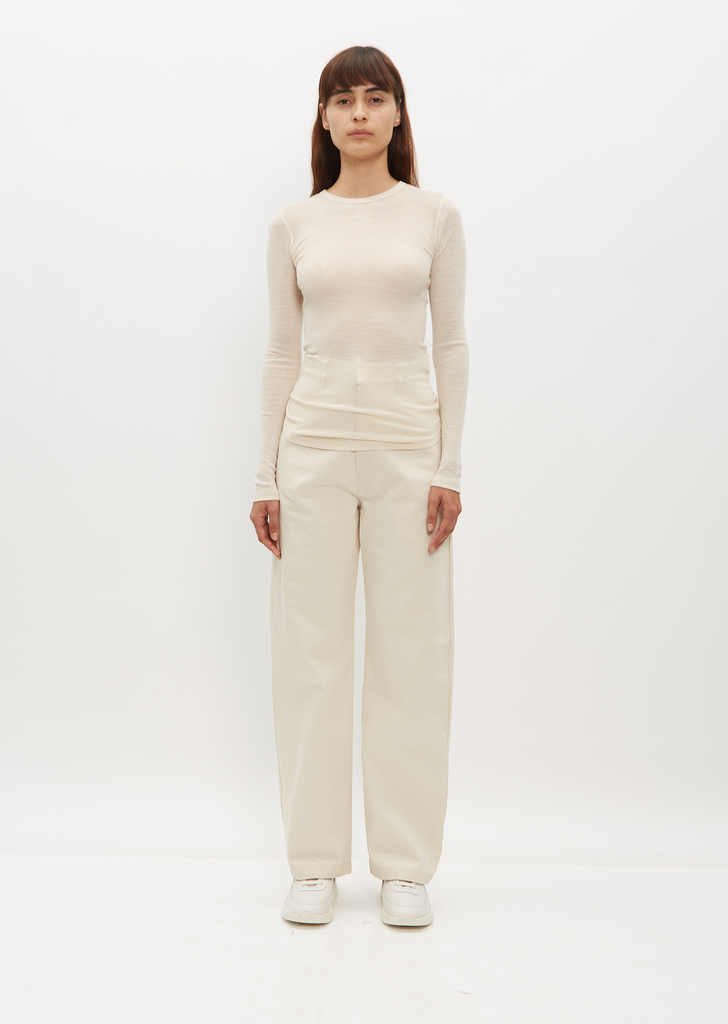 Luna Organic Merino Wool Long Sleeve Tee — Natural