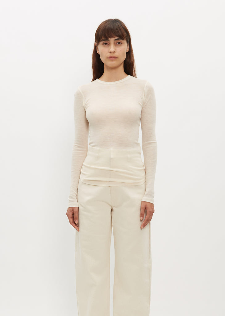 Luna Organic Merino Wool Long Sleeve Tee — Natural