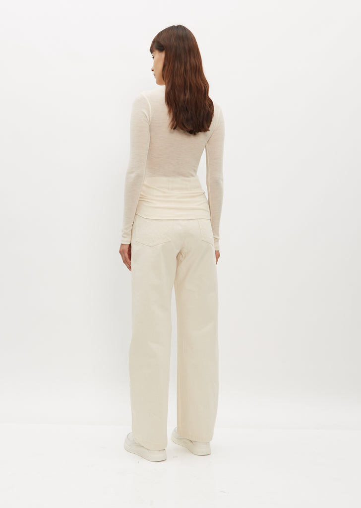 Luna Organic Merino Wool Long Sleeve Tee — Natural