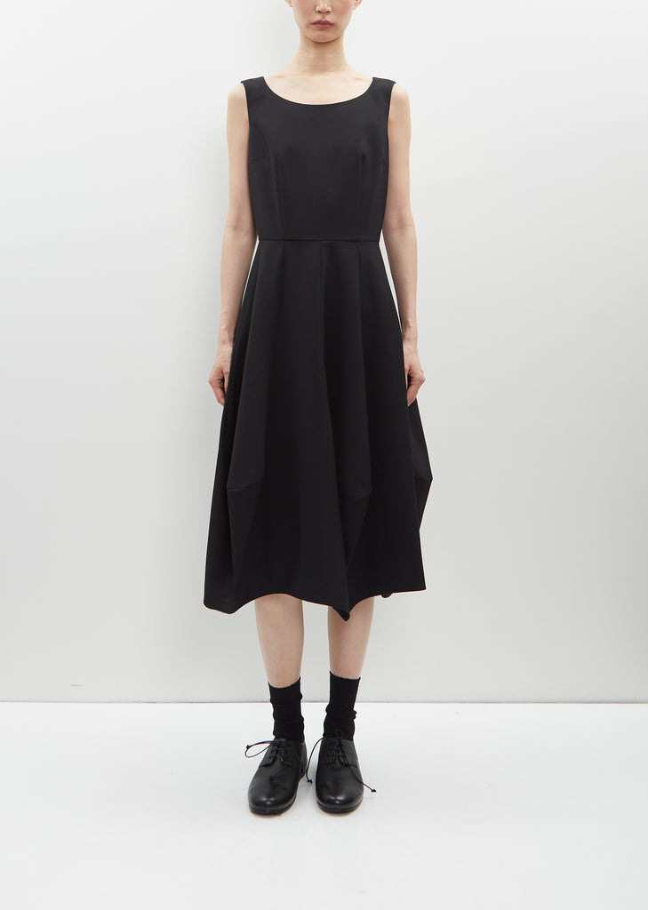 Wool Gabardine Sleeveless Dress