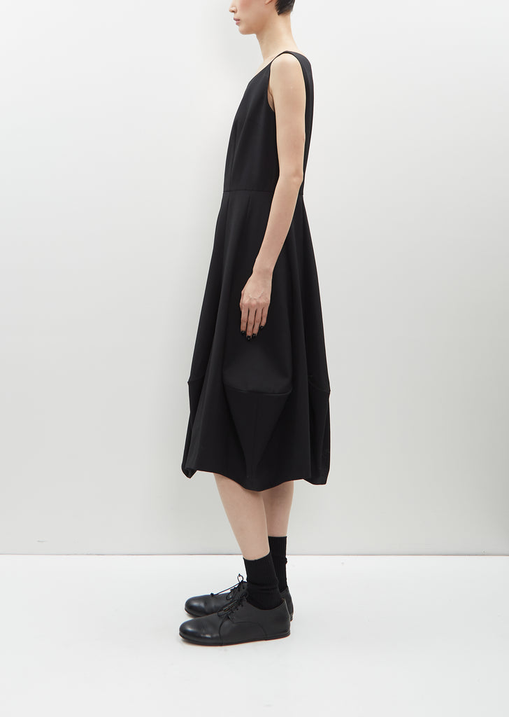 Wool Gabardine Sleeveless Dress