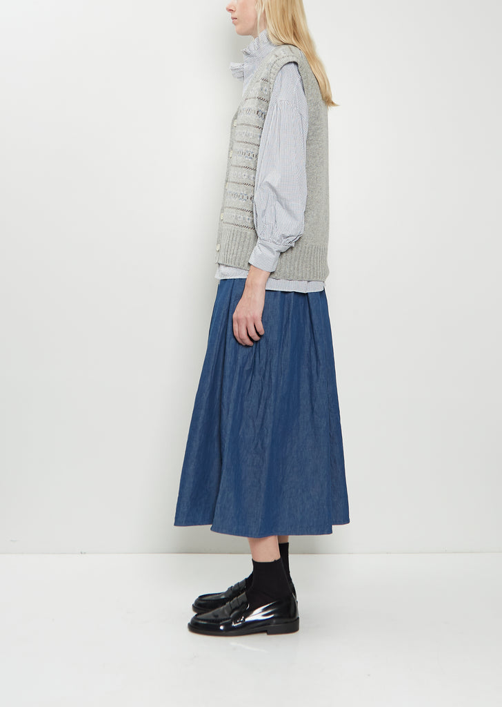 Cashmere Fair Isle Cardigan Vest