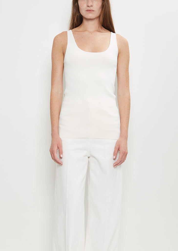 Organic Cotton Compact Knit Tank — White