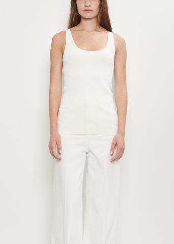 Organic Cotton Compact Knit Tank — White
