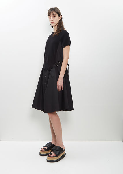 Cotton Knit x Cotton Poplin Dress – La Garçonne Cotton Knit x Cotton Poplin Dress – La Garçonne