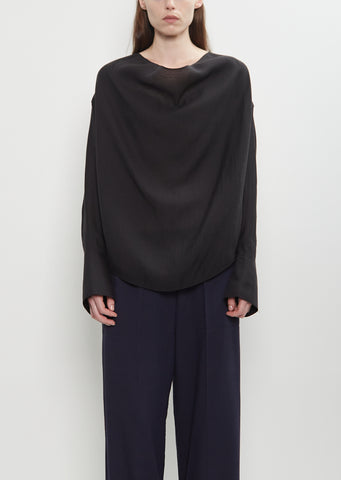 Lyocell Organza Cowl Blouse