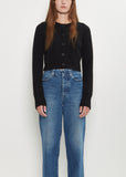 Zephir Cashmere Cropped Cardigan — Black