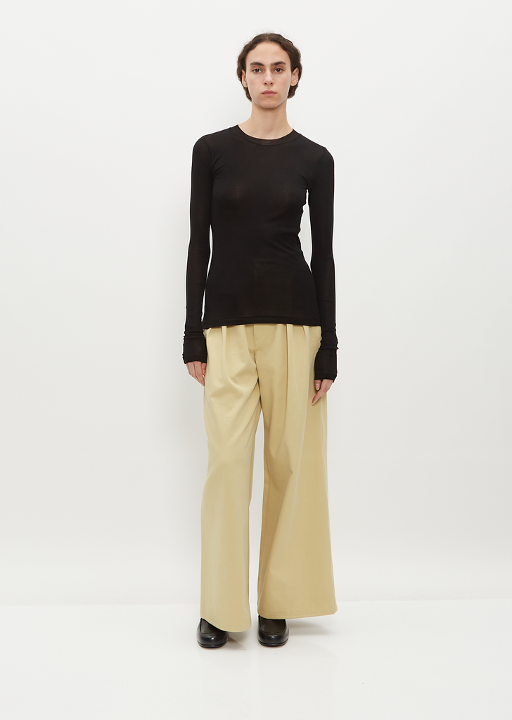 High Gauge Sheer Rib Long Sleeve Tee — Black