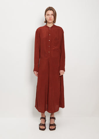 Gusset Collar Shirt Dress