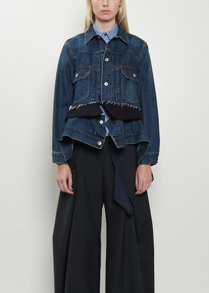 ジャケット・アウター SACAI 24aw wool melton jacket size1 Denim x Wool Melton Jacket – La Garçonne