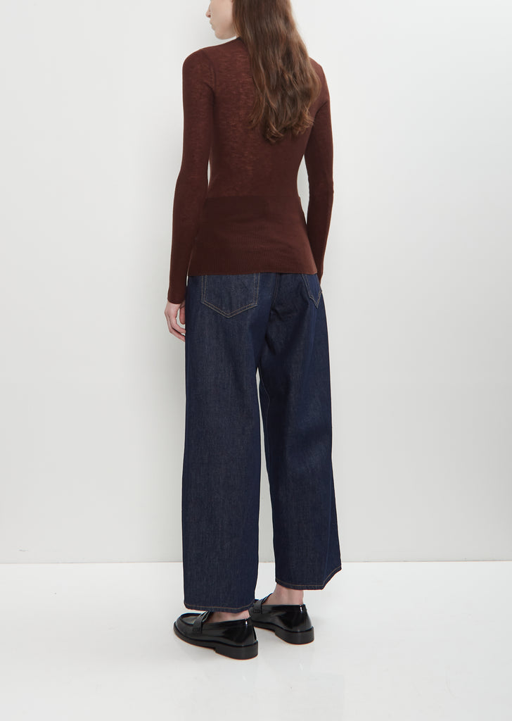 Sheer Wool Long Sleeve Crew