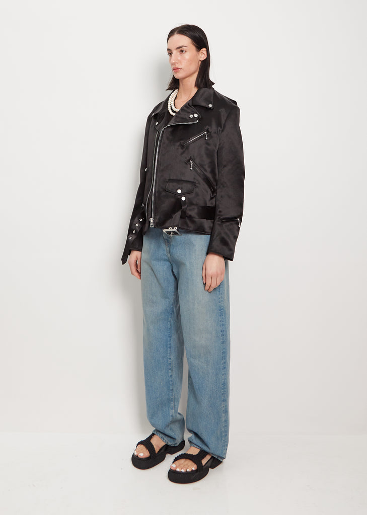 Satin Bonded Moto Jacket