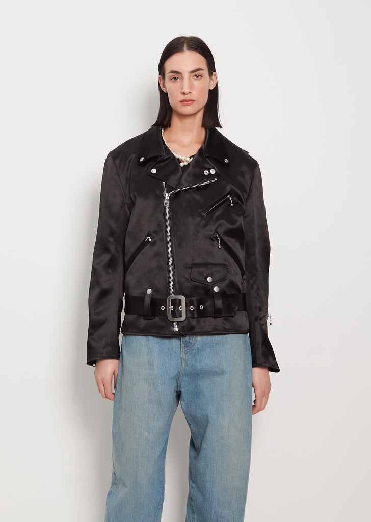 Satin Bonded Moto Jacket