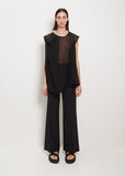 Dot Jacquard Cotton Blend Top