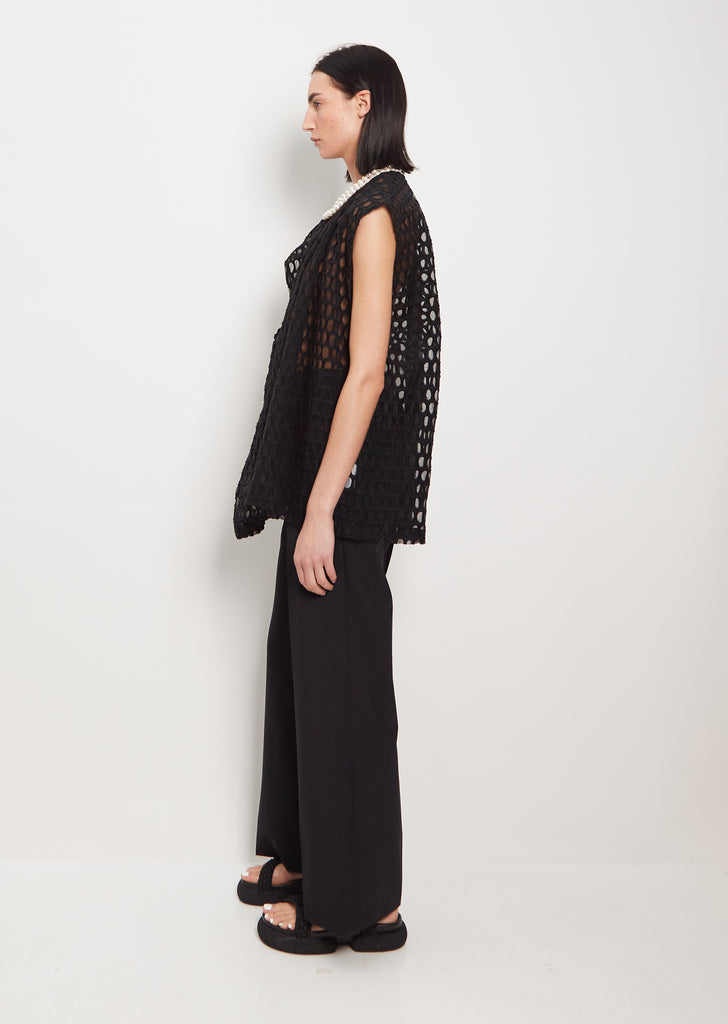 Dot Jacquard Cotton Blend Top