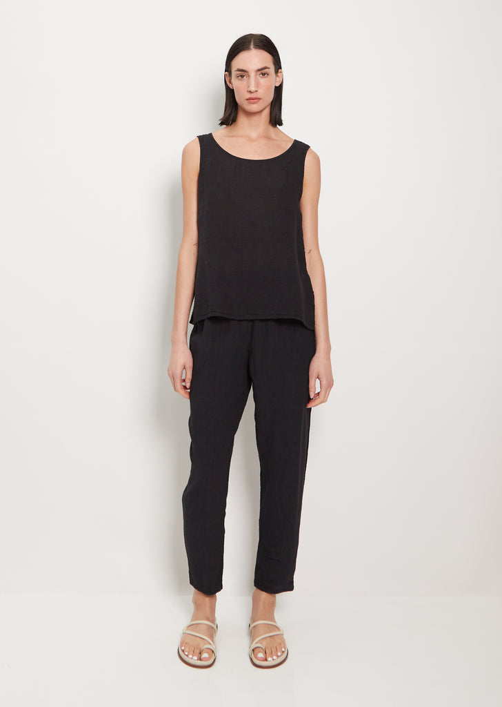Lili Linen Simple Pant — Navy