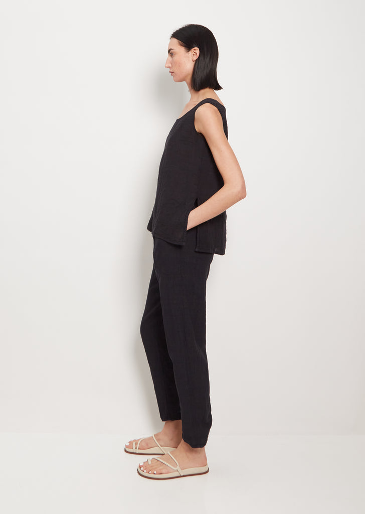 Lili Linen Simple Pant — Navy