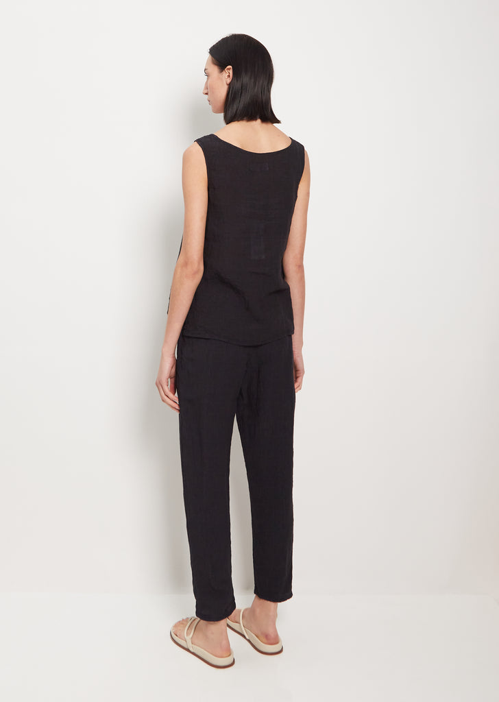 Lili Linen Simple Pant — Navy