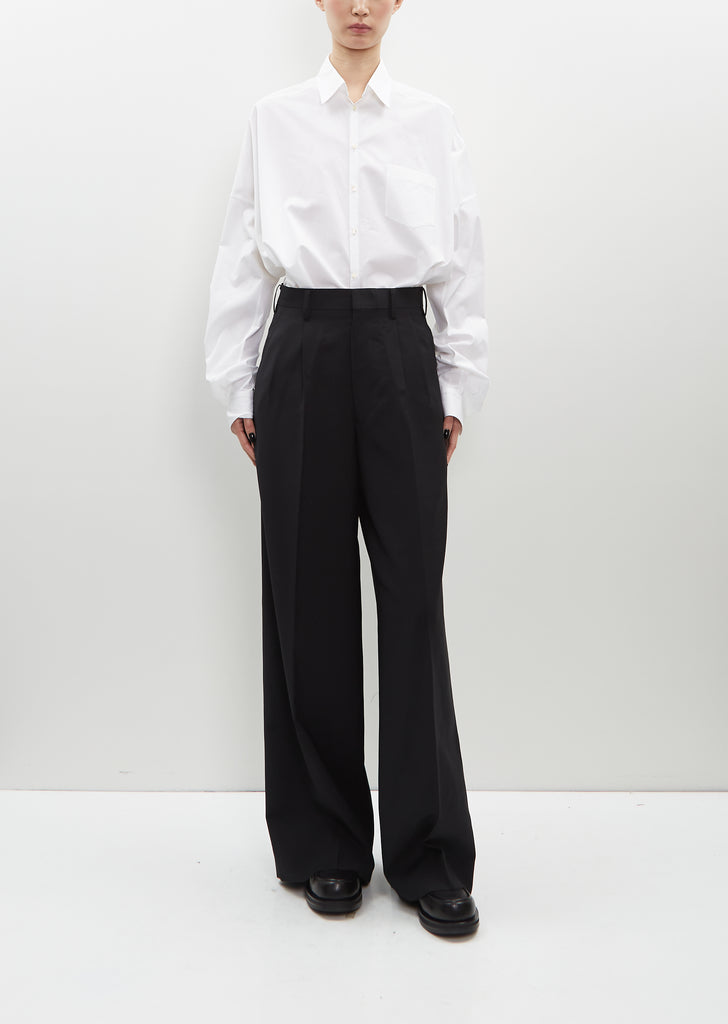 Tropical Wool Pleated Pants