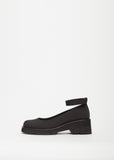 Round Toe Strap Shoes — Black