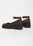 Round Toe Strap Shoes — Brown