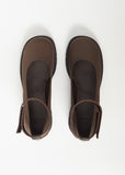Round Toe Strap Shoes — Brown