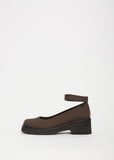 Round Toe Strap Shoes — Brown