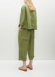 Linen Loose Blazer — Green