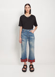 Selvedge Wool Check Cuff Denim