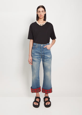 Selvedge Wool Check Cuff Denim
