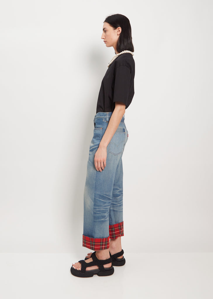 Selvedge Wool Check Cuff Denim