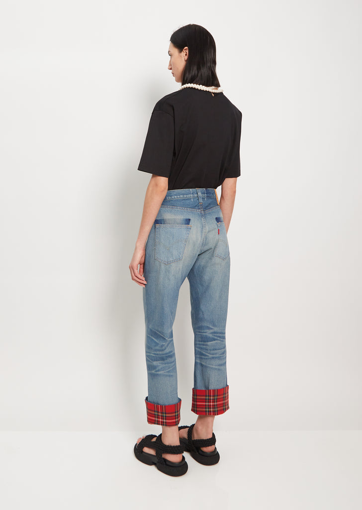 Selvedge Wool Check Cuff Denim