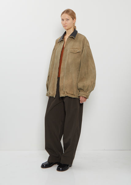 Cotton Whip Chord Vintage Zip Jacket — Khaki – La Garçonne