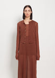 Cotton Gauze Cardigan — Brown