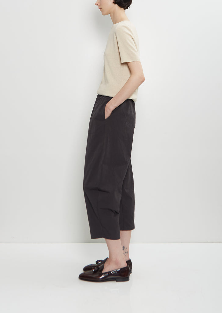 Cotton Gabardine Curved Pull On Pant — Anthracite Grey