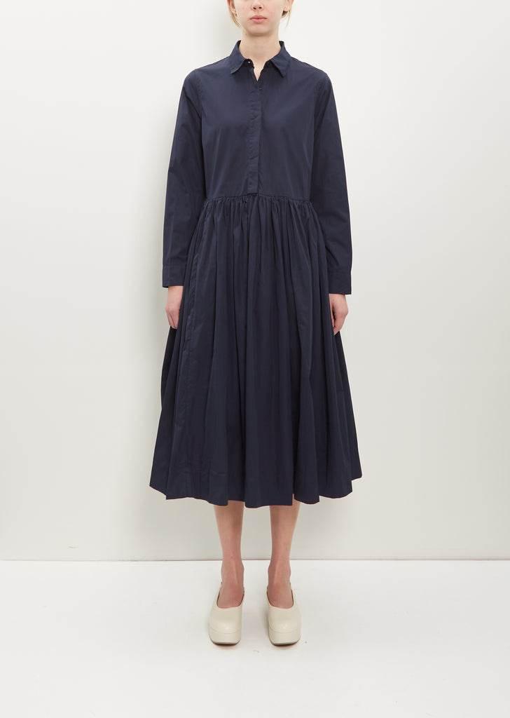 Heylayane Light Cotton Shirt Dress — Navy
