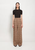 Linen Silk Check Pants