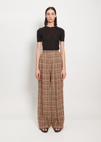 Linen Silk Check Pants