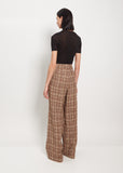 Linen Silk Check Pants