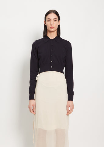 High Gauge Cotton Cardigan — Dark Navy