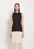 Cotton Giza Sheer Rib Tank — Black