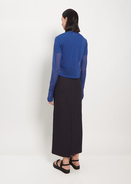 Cotton Gauze Cardigan — Blue – La Garçonne