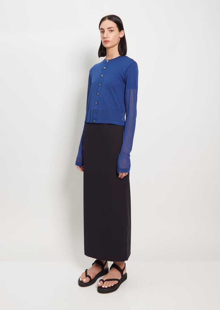 Cotton Gauze Cardigan — Blue