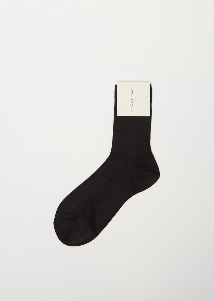 One Ribbed Socks — Nero